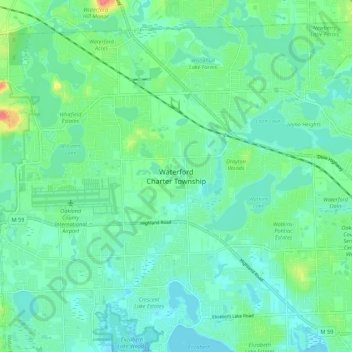 Waterford Township topographic map, elevation, terrain
