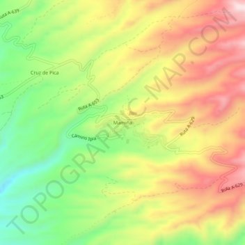 Mamiña topographic map, elevation, terrain