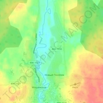 Половниково topographic map, elevation, terrain