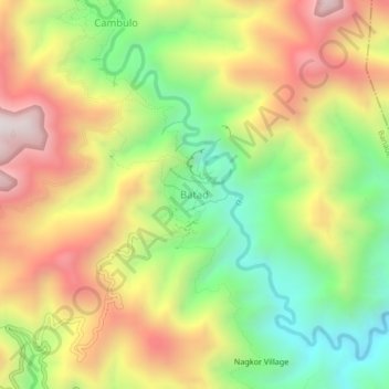 Batad topographic map, elevation, terrain