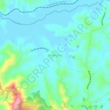 Masindray topographic map, elevation, terrain