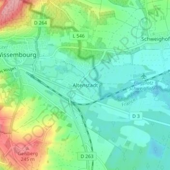 Altenstadt topographic map, elevation, terrain