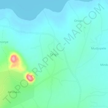 Origo topographic map, elevation, terrain