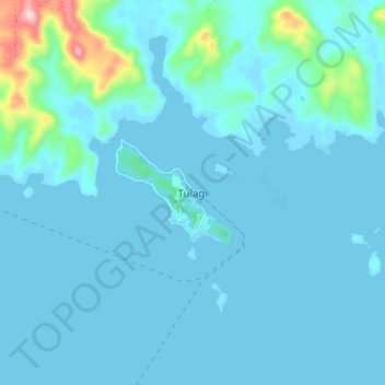 Tulagi topographic map, elevation, terrain