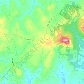 Peniel topographic map, elevation, terrain
