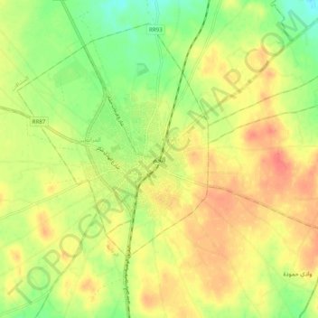 El Jem topographic map, elevation, terrain