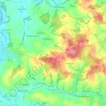 Haula topographic map, elevation, terrain