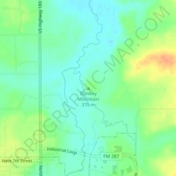 Donkey Mountain topographic map, elevation, terrain