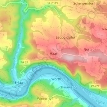 Haar topographic map, elevation, terrain