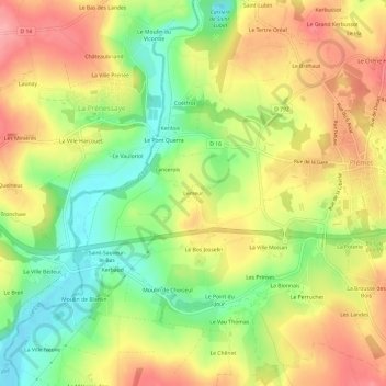 Lemeur topographic map, elevation, terrain