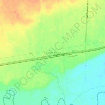 Chañar Muyo topographic map, elevation, terrain