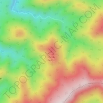 Entoto Knob topographic map, elevation, terrain