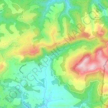 Laval topographic map, elevation, terrain