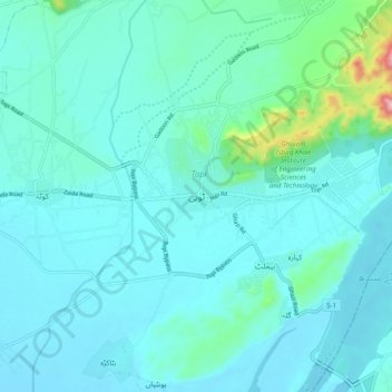 Topi topographic map, elevation, terrain