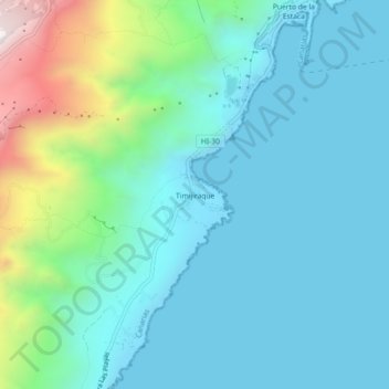 Timijiraque topographic map, elevation, terrain