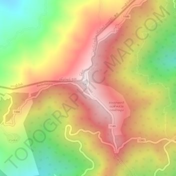 Doi Tung Pass topographic map, elevation, terrain