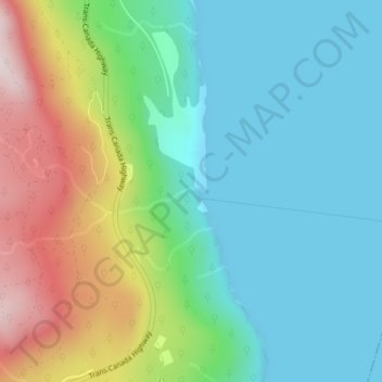 Bamberton topographic map, elevation, terrain