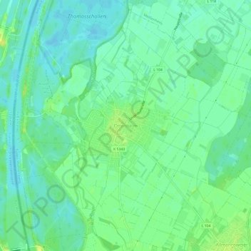 Ottenheim topographic map, elevation, terrain
