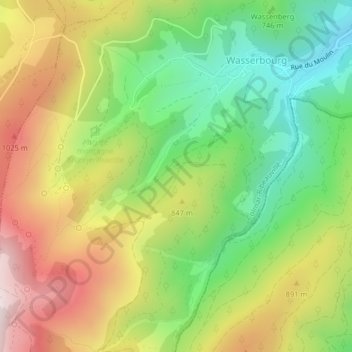 Bannwald topographic map, elevation, terrain