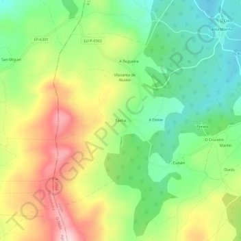 Facha topographic map, elevation, terrain