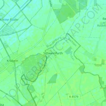 Schweinfurth topographic map, elevation, terrain