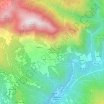 Cembroni topographic map, elevation, terrain
