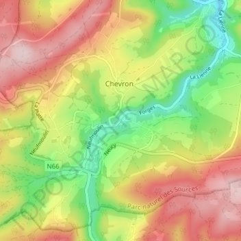 Les Forges topographic map, elevation, terrain