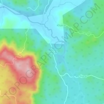 Belghar topographic map, elevation, terrain