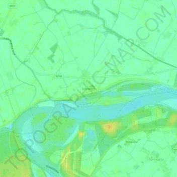 Scorzarolo topographic map, elevation, terrain