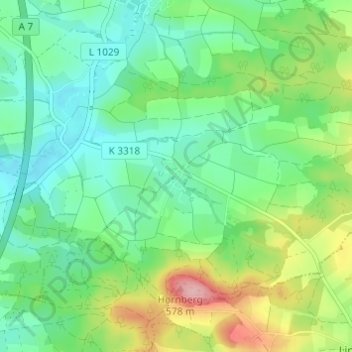 Killingen topographic map, elevation, terrain