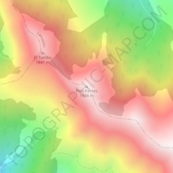 Pico Paraes topographic map, elevation, terrain
