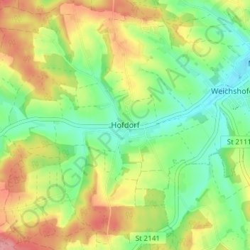 Hofdorf topographic map, elevation, terrain