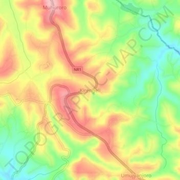 Kirengeli topographic map, elevation, terrain