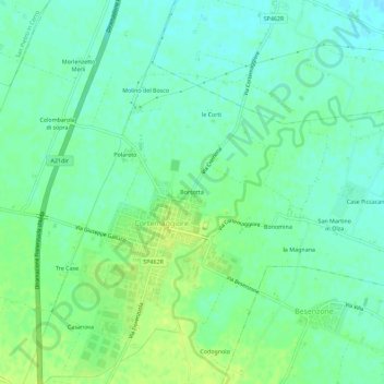 Borsotta topographic map, elevation, terrain