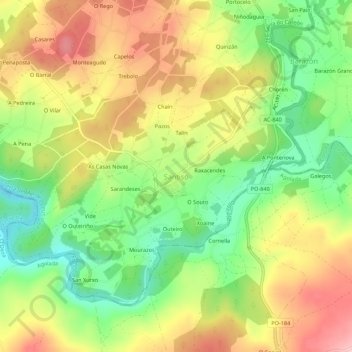 Santiso topographic map, elevation, terrain