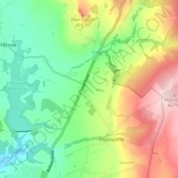 Blackshaw Moor topographic map, elevation, terrain