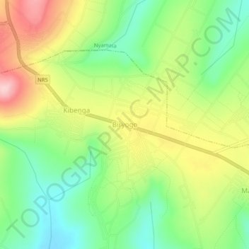 Biryogo topographic map, elevation, terrain