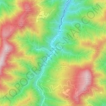 L'Acqua topographic map, elevation, terrain
