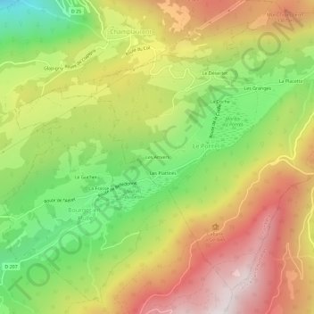 Les Amiers topographic map, elevation, terrain