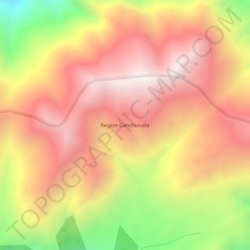 Region Canchucuila topographic map, elevation, terrain