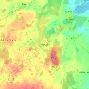 Montzen topographic map, elevation, terrain