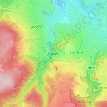 Ecdoval topographic map, elevation, terrain