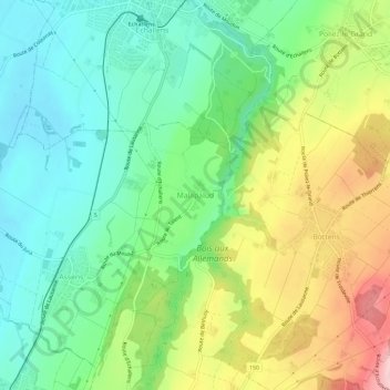 Malapalud topographic map, elevation, terrain