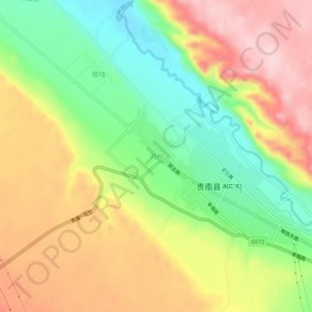 Hezhou topographic map, elevation, terrain