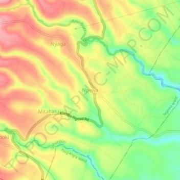 Ngewa topographic map, elevation, terrain