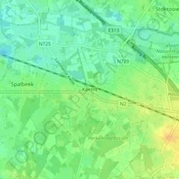 Kermt topographic map, elevation, terrain