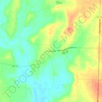 Pilot Grove topographic map, elevation, terrain