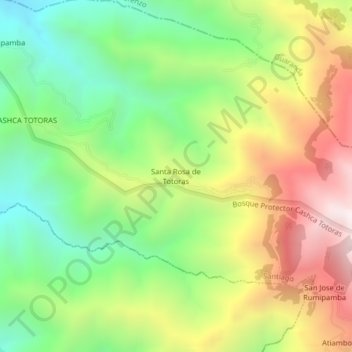 Santa Rosa de Totoras topographic map, elevation, terrain