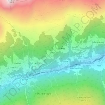 Städlen topographic map, elevation, terrain