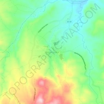 Mustafapaşa topographic map, elevation, terrain